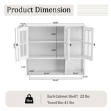 3 Door Wall Cabinet With Glass Door And Towel Bar