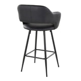 Margarite - Contemporary Fixed Height Counter Stool With Square Footrest (Set of 2)