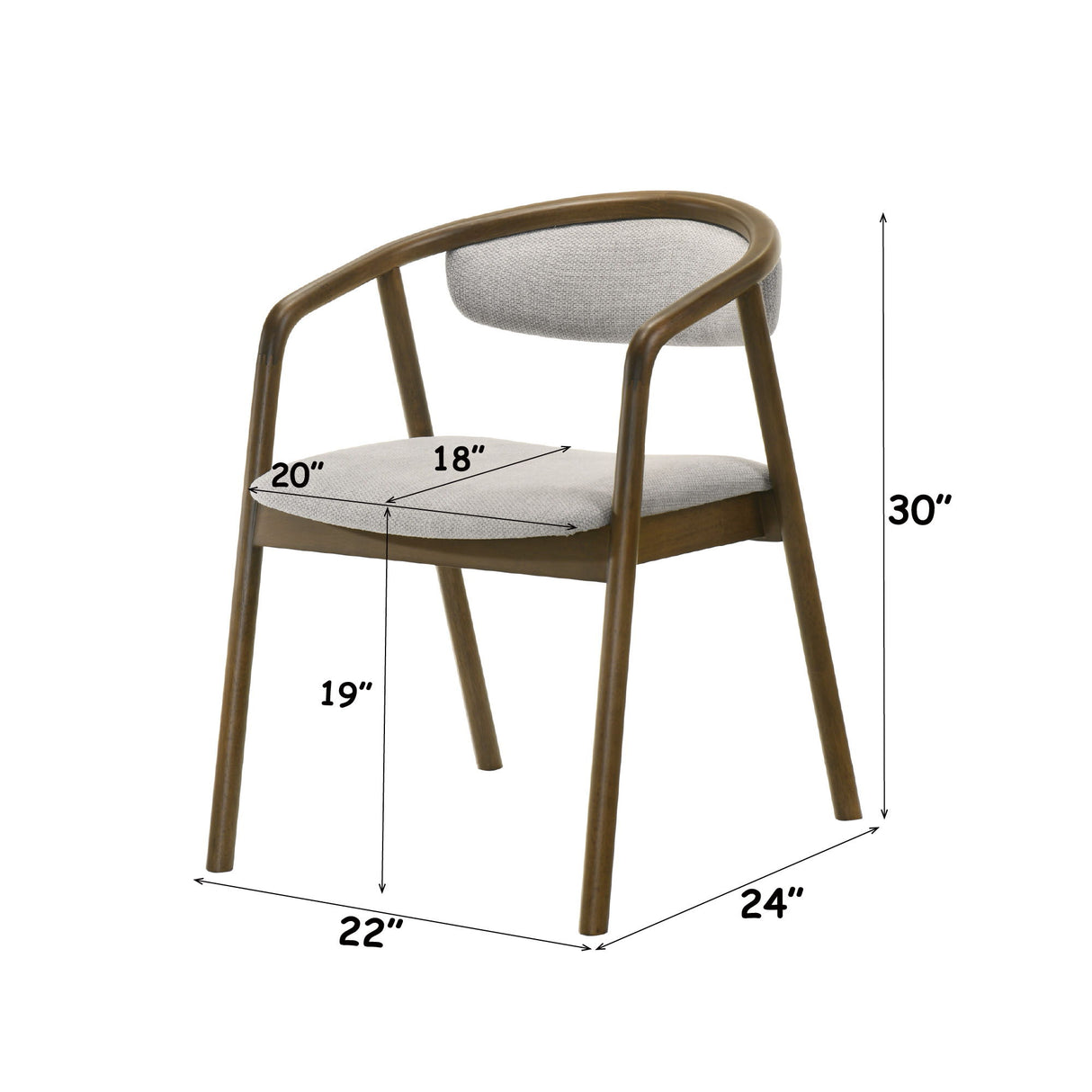 Delina - Side Chair - Gray / Walnut