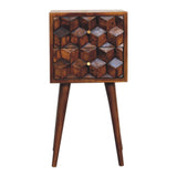 Mini Cube Carved 2 Drawer Nightstand