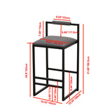 Elegant Bar Stool Set With Backrest And Footrest, Counter Height (Set of 2)