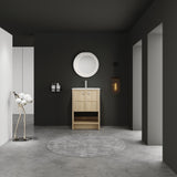 Modern Freestanding Bathroom Vanity With Ceramic Sink And Soft Closing Doors