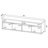 Palmer - 4 Door TV Stand With Open Shelves - Mango Color
