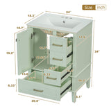 Bathroom Vanity, Modern Bathroom Cabinet With Sink Combo Set, Bathroom Storage Cabinet With A Soft Closing Door And 3 Drawers, Solid Wood Frame
