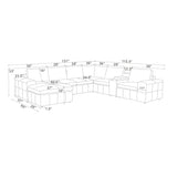 Modular Sectional With Large Square Arms, Custom Configuration