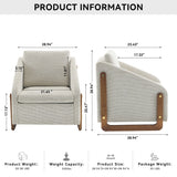 Modern Upholstered Armchair With Wooden Side Frame