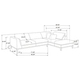 Harlan - L-Shape Upholstered Sectional With Pillows - Gray