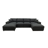 Sectional Sofa With 2 Ottomans And Toss Pillows