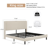 Platform Bed With Metal Frame And Charging Station