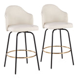 Ahoy - Contemporary Fixed Height Counter Stool Round Footrest (Set of 2)