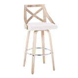 Charlotte - Farmhouse Fixed Height Bar Stool With Swivel And Round Footrest (Set of 2)