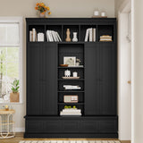 Hall Tree With Bench And 5 Storage Cubbies