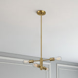 Trellis - 4 Lights Modern Gold Chandelier Vintage Pendant Fixture For Living Room - Clear / Gold